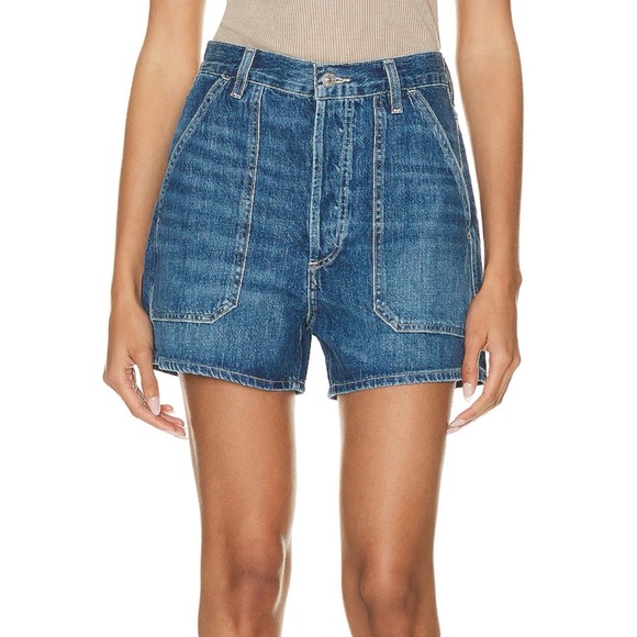 NWT Citizens of Humanity Frances Denim Jean Shorts in Coastal Blue 27 - Picture 1 of 15